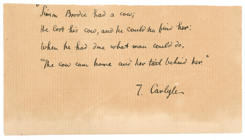 Lot 407 Thomas Carlyle Signed Quote