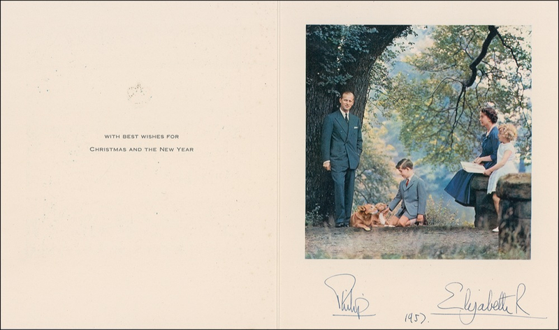Lot 194 Elizabeth II and Philip Christmas Card
