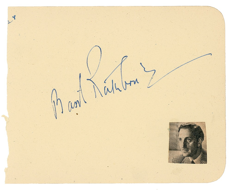 Lot 1059 Basil Rathbone Signature
