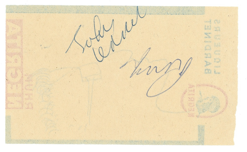 Lot 558 Beatles: John Lennon: LENNON signs an original self-portrait during the Beatles? first foreign tour