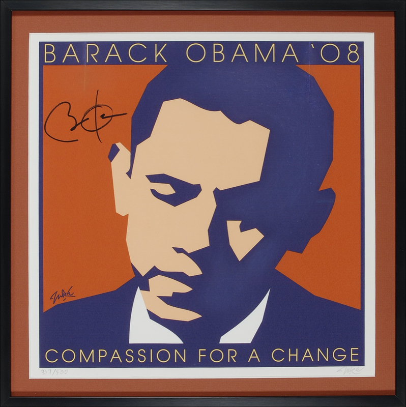 Lot 104 Barack Obama: Compassion for a Change: OBAMA signs a limited edition print