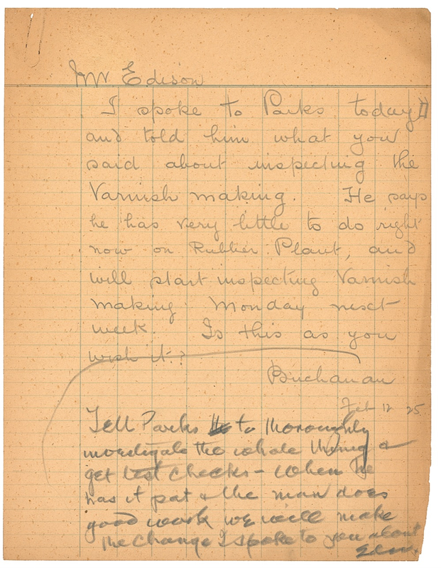 Lot 189 Thomas Edison Signed Note