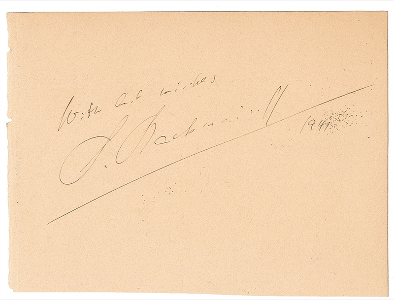 Lot 744 Sergei Rachmaninoff Signature
