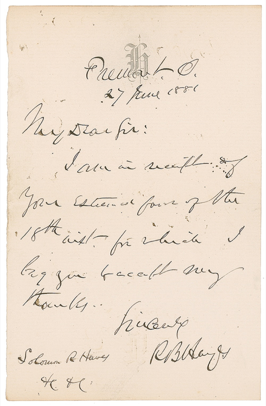 Lot 66 Rutherford B. Hayes Handwritten Letter Signed