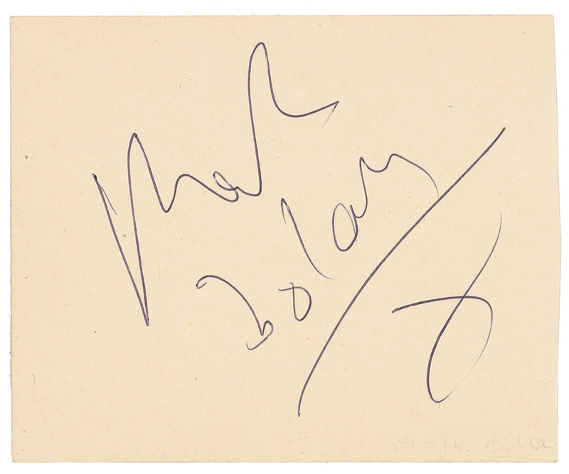 Lot 582 Marc Bolan Signature