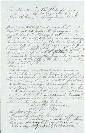 Lot #226 Sam Houston and Thomas Green: HOUSTON, embroiled in a land dispute with his former appointee, brings suit over a controversial survey - Image 2