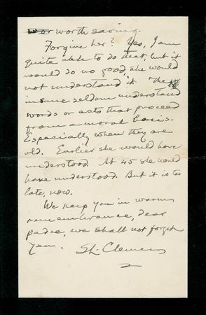 Lot #412 Samuel L. Clemens: A self-deprecating CLEMENS dismisses the slanderous remarks of a ?fragrant countess? he deems ?insane?: ?The character she can destroy is not worth saving? - Image 2