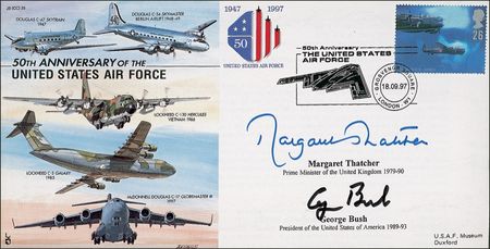 Lot #8 George Bush and Margaret Thatcher