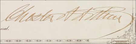 Lot #6 Chester A. Arthur Signed Document - Image 2