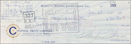 Lot #1035 Marilyn Monroe Check - Image 2