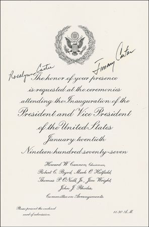 Lot #22 Jimmy and Rosalynn Carter Inaugural