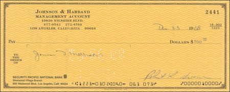 Lot #622 The Doors: Jim Morrison: 1968: MORRISON endorses a check in the month that “Touch Me” is released - Image 2