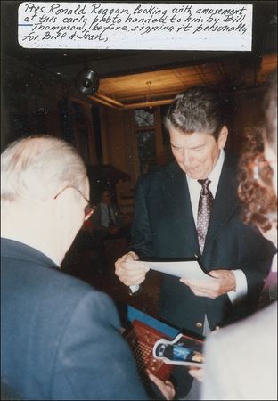 Lot #111 Ronald Reagan: Most Likely to Succeed: Reagan signs for a grade-school classmate - Image 2