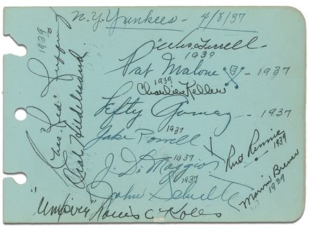 Lot #1241 Joe DiMaggio and the NY Yankees: DiMaggio signs during his second season with the Yankees - Image 2