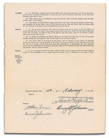 Lot #1292 Ban Johnson Signed Document - Image 1