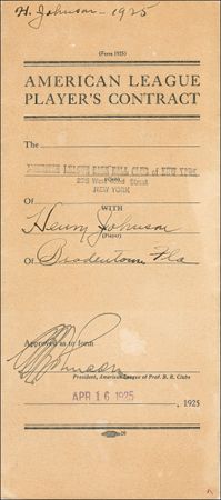 Lot #1292 Ban Johnson Signed Document - Image 3
