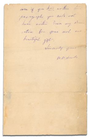 Lot #447 William Dean Howells Handwritten Letter Signed - Image 1