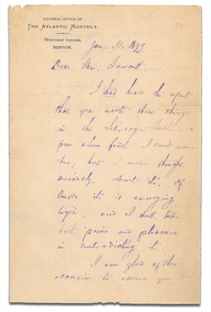 Lot #447 William Dean Howells Handwritten Letter Signed - Image 2