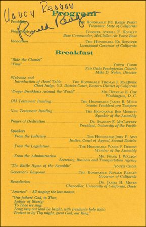 Lot #121 Ronald and Nancy Reagan Program - Image 1