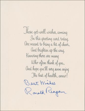Lot #116 Ronald Reagan Greeting Card - Image 1