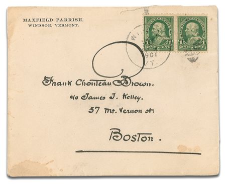 Lot #476 Maxfield Parrish: Parrish promises samples for a 1902 published study in the art of lettering - Image 2