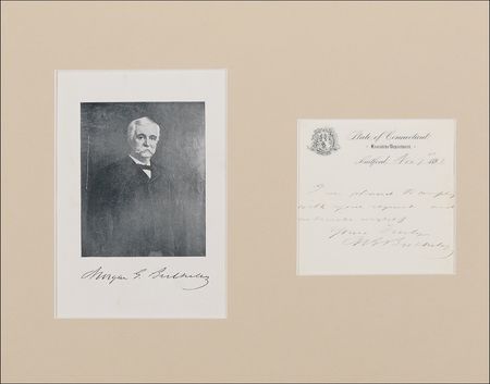 Lot #1224 Morgan Bulkeley: The first President of the National League signs for a collector - Image 1