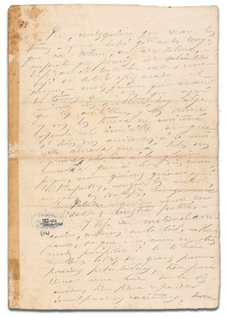Lot #241 José Marti: Original MARTI manuscript from the files of his literary executor - Image 2