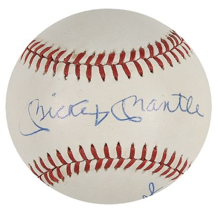 Lot #1443 Ted Williams and Mickey Mantle Baseball - Image 1