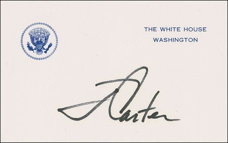 Lot #19 Jimmy Carter White House Card