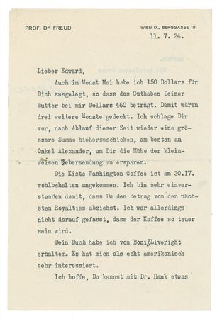 Lot #204 Sigmund Freud: Freud writes to his nephew, one of the fathers of public relations - Image 2