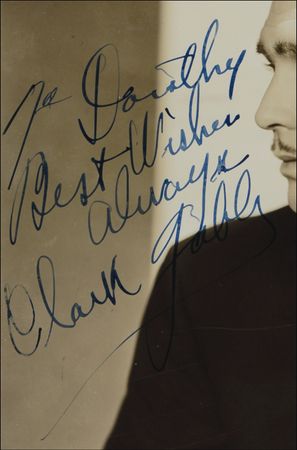 Lot #928 Clark Gable: Handsome signed Gable photo - Image 2