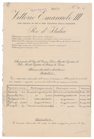 Lot #245 Benito Mussolini and Vittorio Emanuele III Signed Document - Image 2