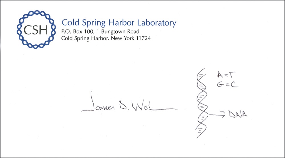Lot 395 James D. Watson: Signing an original DNA sketch