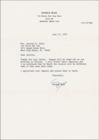 Lot #16 George Bush: On his opponent and future