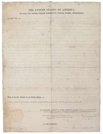 Lot #3 John Quincy Adams Signed Document