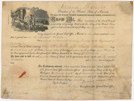 Lot #127 James Monroe Signed Document - Image 1