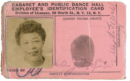 Lot #840 Ella Fitzgerald: Her personal NYC cabaret card - Image 1