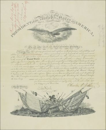 Lot #7 Chester A. Arthur Signed Document