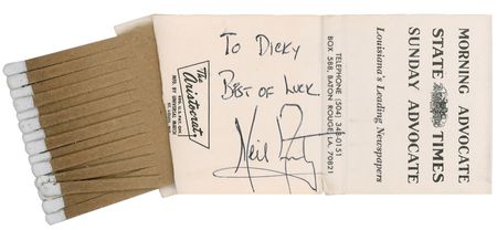 Lot #516 Neil Armstrong: Signing a commemorative matchbook - Image 2