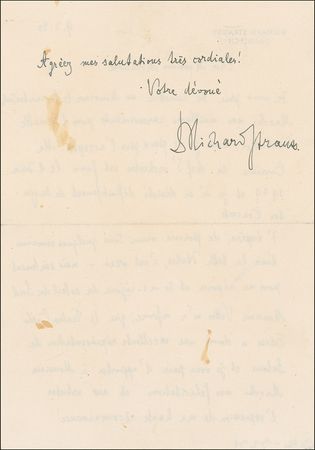 Lot #988 Richard Strauss Handwritten Letter Signed - Image 1