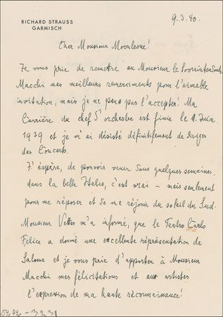 Lot #988 Richard Strauss Handwritten Letter Signed - Image 2