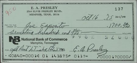 Lot #948 Elvis Presley: “The King” cuts a hefty check to good friend and original “Memphis Mafia” affiliate - Image 2