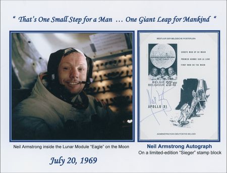 Lot #515 Neil Armstrong Stamp Sheet - Image 1