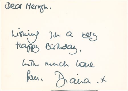 Lot #264 Diana: RUBBER SOUL: DIANA signs a racy birthday card for her personal chef - Image 1