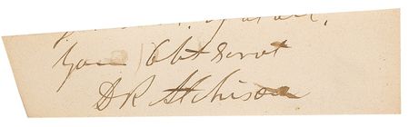 Lot #10 David Rice Atchison: President for a day?