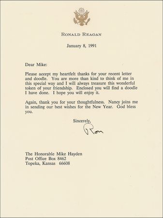 Lot #155 Ronald Reagan: ?A doodle I have done? - Image 1