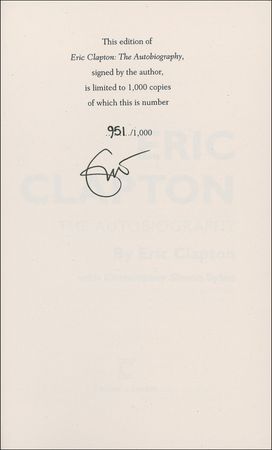 Lot #807 Eric Clapton Book - Image 1
