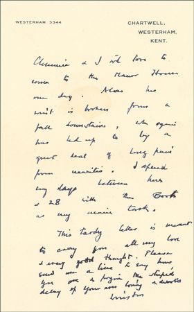 Lot #248 Winston Churchill: Endearing and boldly written message to his long-ago love interest - Image 3