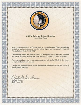 Lot #563 Richard Gordon: Exquisite art portfolio presented to Richard Gordon after the Apollo 12 mission - Image 6