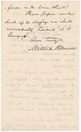 Lot #59 Millard Fillmore: Presidential ALS mentioning Jefferson - Image 1